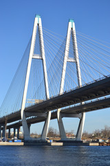 Fototapeta na wymiar Cable-Stayed Bridge in St.Petersburg