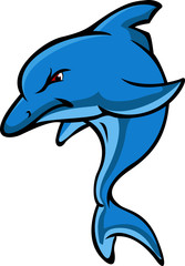 dessin animé dauphin en colère