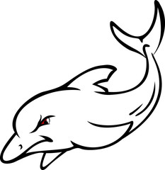 angry dolphin sketch