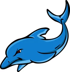 Abwaschbare Fototapete Delfine wütender Delphin-Cartoon