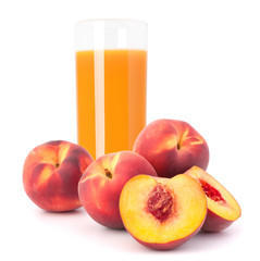 Peach fruit juice in glass