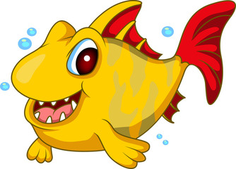 Vector illustration of Cartoon fish