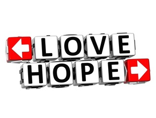 3D Love Hope Button Click Here Block Text