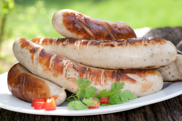 Fried sausage on a plate
