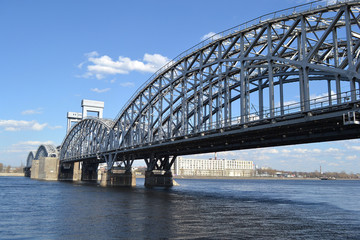 Finland Railway bridge at sunny day
