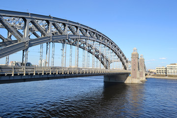 Fototapeta na wymiar The Great Peter Bridge, St. Petersburg