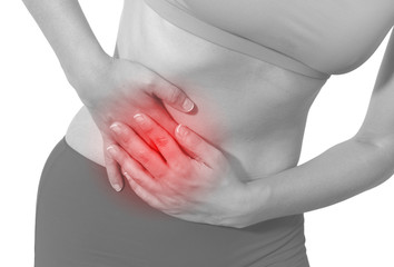 Acute pain in a woman stomach