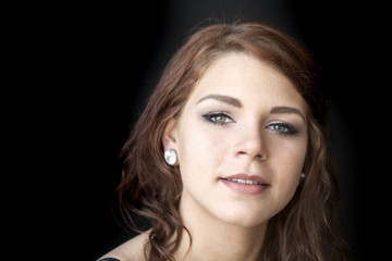 Obraz premium Young Woman with Beautiful Green Eyes