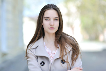 Close up of a beautiful girl face portrait