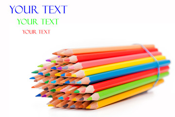 Fototapeta premium Colour pencils isolated on white background