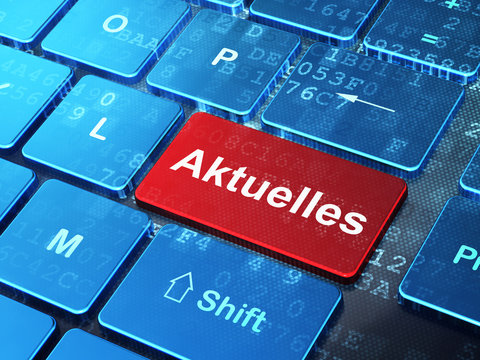News concept: Aktuelles (german) on computer keyboard background