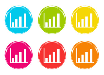 Iconos de un diagrama de barras varios colores