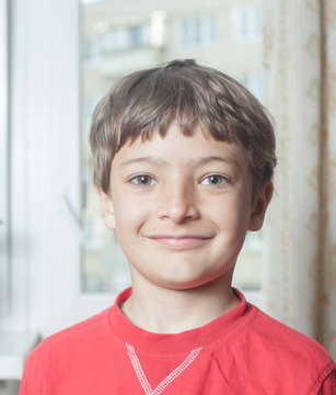 portrait of an adorable young boy indoors