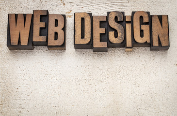 web design in wood type