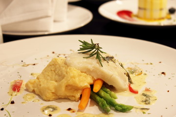 Roasted fish with creamy sauce