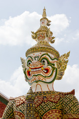 Giant White Ramayana of Wat Phra Kaewof in thailand