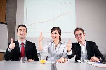 Business Team happy about growth