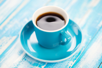 Still life: cup of black coffee, studio shot