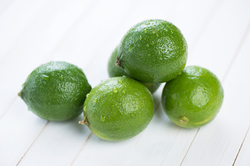 Fruits: limes, studio shot