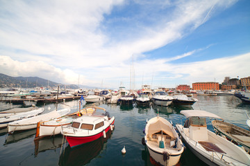 Fototapeta na wymiar St Margherita harbor, Liguria, Italy.