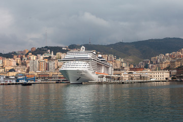 Fototapeta na wymiar Genoa harbor, Italy.