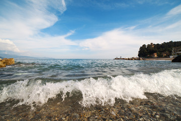 Ligurian sea waves.