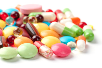 pills isolated on white background