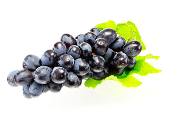 Fresh blue grape fruit on white background