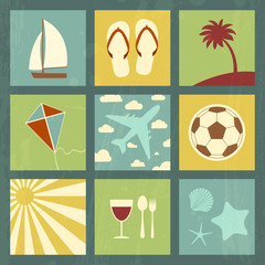 Summer icons set.