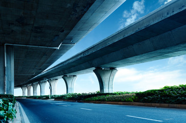Under elevated road