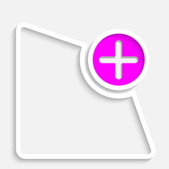 abstract text box with violet plus