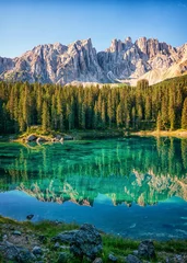 Photo sur Plexiglas Dolomites karerlake
