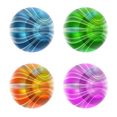 set four abstract ball