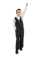 boy in a suit on white