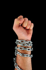 hand with chains
