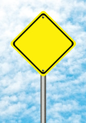 Fototapeta premium Blank yellow traffic sign