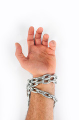 hand with chains