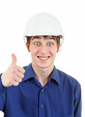 Happy Young Man in Hard Hat
