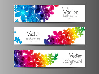 Floral horizontal banners with place for text