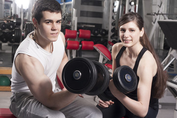 Naklejka premium couple in the gym