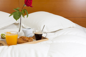 Fototapeta na wymiar Breakfast in bed