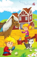 Obraz na płótnie Canvas The farm illustration for kids