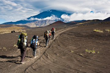Obraz premium Trekking on Kamchatka.