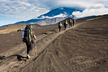 Trekking on Kamchatka.