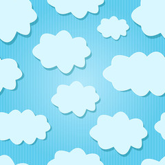 Vector Design White  Clouds in Blue Sky.