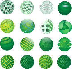 Fototapeta premium Set of vector abstract globe