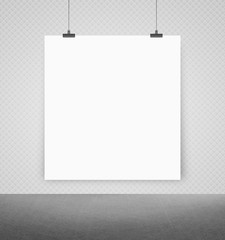 white poster on a wall