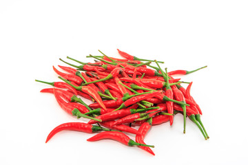 Red Chilli group on white background