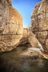 Water flows through the Western Jordan in Wadi Hasa