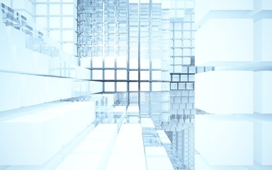 Fototapeta premium Abstract interior of glass blocks